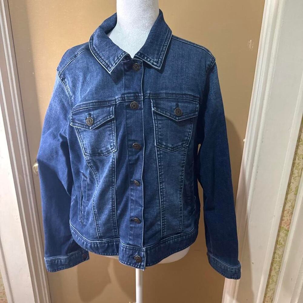 Celebrity pink blue denim jacket
